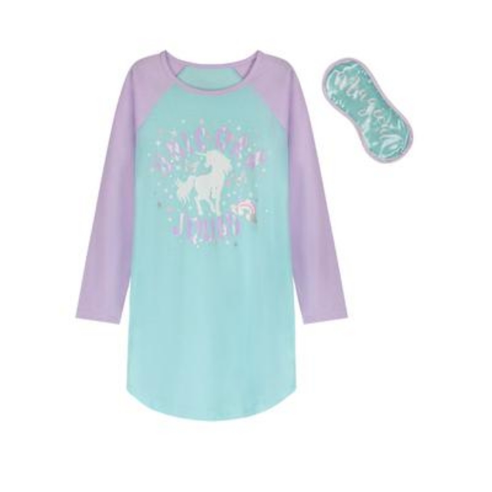 Big Girls 2 Piece Sleep Dress and Mask Set